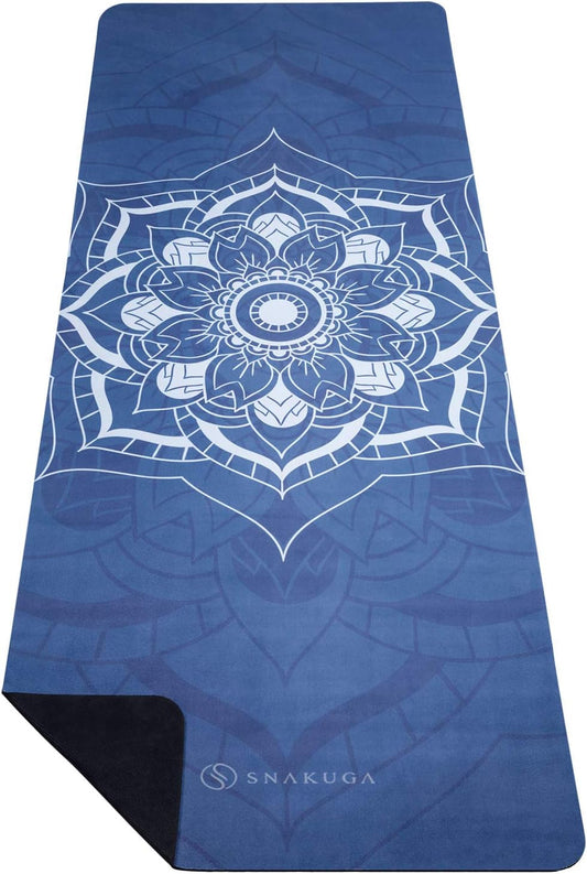 Travel Yoga Mat, Non Slip Exercise Suede Mat with Carry Bag, All-Purpose Fitness Mat with High Density Anti-Tear Surface for Women, Ideal for Pilates Workout (72'' X 24'' X 1.5Mm Thick)