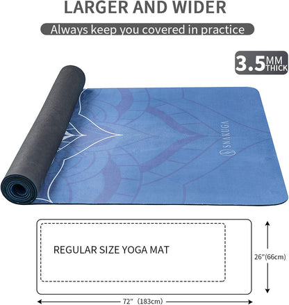 Travel Yoga Mat, Non Slip Exercise Suede Mat with Carry Bag, All-Purpose Fitness Mat with High Density Anti-Tear Surface for Women, Ideal for Pilates Workout (72'' X 24'' X 1.5Mm Thick)