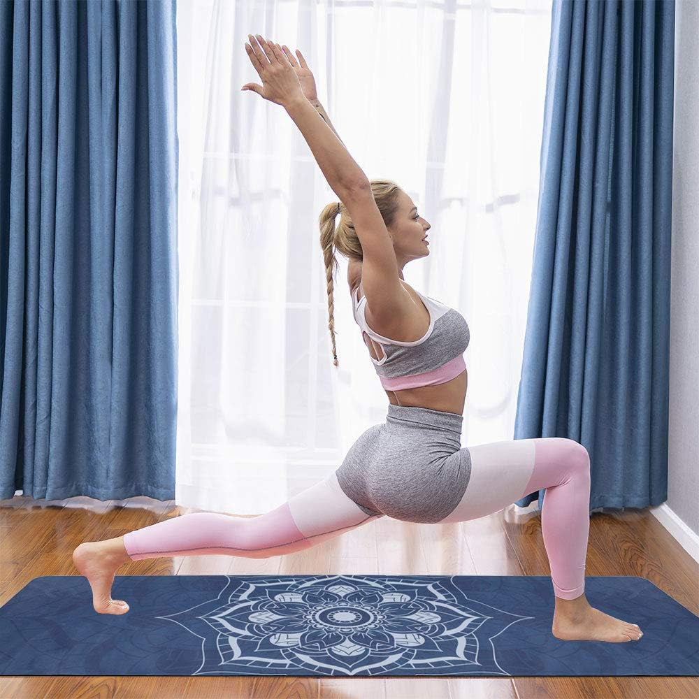 Travel Yoga Mat, Non Slip Exercise Suede Mat with Carry Bag, All-Purpose Fitness Mat with High Density Anti-Tear Surface for Women, Ideal for Pilates Workout (72'' X 24'' X 1.5Mm Thick)