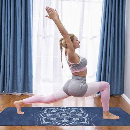 Travel Yoga Mat, Non Slip Exercise Suede Mat with Carry Bag, All-Purpose Fitness Mat with High Density Anti-Tear Surface for Women, Ideal for Pilates Workout (72'' X 24'' X 1.5Mm Thick)